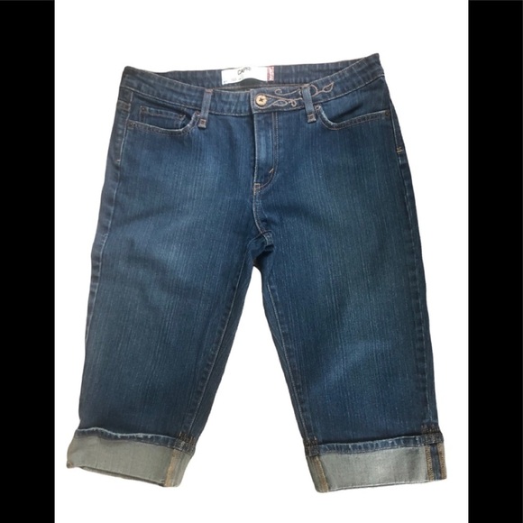Levi’s 515 Red Tab Stretch Cuffed  Capri Jean Sz. 12 Dark Wash Spring Summer - Picture 2 of 5
